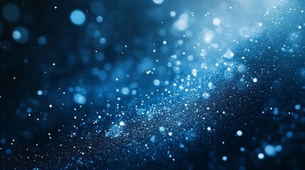 Fototapete - Beautiful Blue Sparkling Background with Glowing Bokeh and Soft Lights for Creative Design : Generative AI