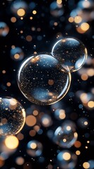 Leinwandbilder - Stunning Close Up of Bubbles and Glittering Lights in a Magical Background : Generative AI