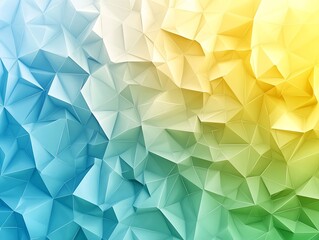 Fototapete - Colorful layered geometric shapes in blue yellow and green creating a vibrant modern backdrop : Generative AI