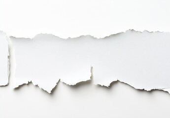 Aufkleber - Torn Edges of White Paper on Minimalist Clean Background : Generative AI