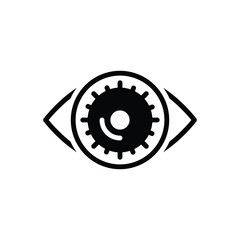 Wall Mural - black solid icon for vision