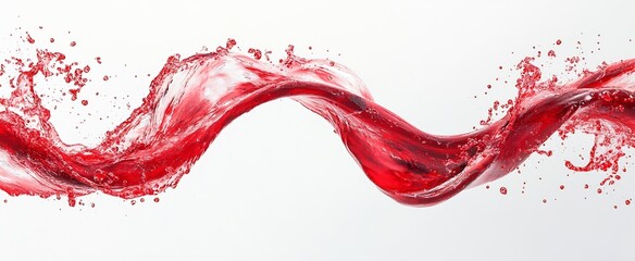 Poster - Thick Flow of Red Liquid Creating a Stunning Wave Effect with Brightness and Clarity : Generative AI