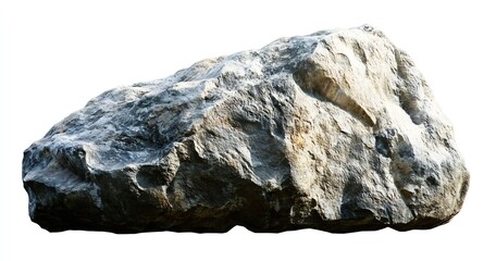 Aufkleber - Large Rough Rock Stone Isolated on a White Background : Generative AI