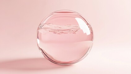 Poster - Pink liquid inside a transparent sphere.