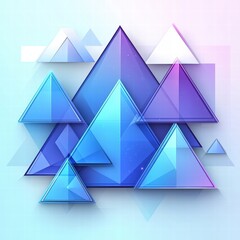 Poster - A stunning blue and purple geometric design with intricate shapes and patterns for modern art