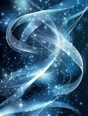 Poster - Deep blue background with sparkling stars creating a mystical and enchanting celestial scene