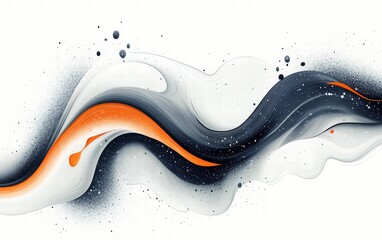 Poster - Spectacular white and orange wave crashing against the shore under a clear blue sky at dusk