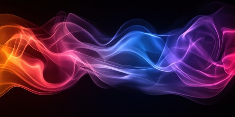 Fototapete - Vibrant and colorful smoke wave flowing through the air creating a dreamy and ethereal atmosphere