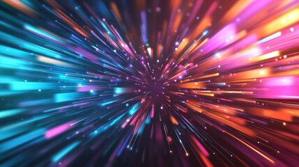 Aufkleber - Stunning colorful explosion of light creating a captivating visual experience in an abstract artistic representation
