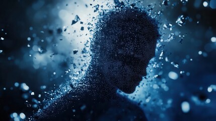 Aufkleber - Futuristic digital silhouette representing the integration of artificial intelligence in modern politics Generative AI