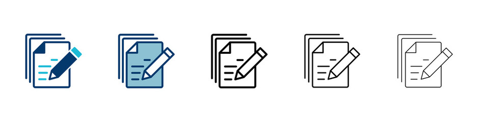 Leinwandbilder - Note icon vector isolated on white background. Taking note icon vector. Edit line icon. Document write. Content writing