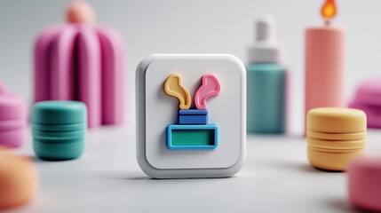 Poster - Aesthetic arrangement of multiple candles with different heights and soft light creating a cozy atmosphere