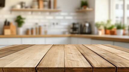 Poster - A charming wooden table set in a bright kitchen filled with natural light and a warm inviting atmosphere