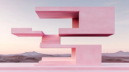 Poster - otherworldly dreamscape digital collage, floating staircases leading to unknown dimensions, surreal 