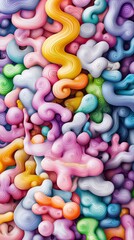 Poster - psychedelic digital collage, swirling neon fractals blending with retro 70s patterns, kaleidoscopic 