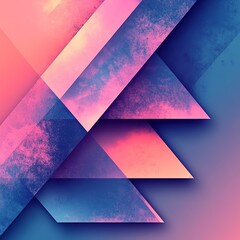 Leinwandbilder - Colorful abstract geometric background with triangular patterns, neon blue and pink hues, intricate shapes, highcontrast design for a futuristic aesthetic