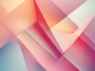 Poster - Minimalist abstract geometric background with subtle lines and shapes, soft pastel gradients blending with sharp angles, modern and clean aesthetic