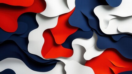Leinwandbilder - Energetic paper art background featuring bold shapes symbolizing social movements and change with layered effects Generative AI