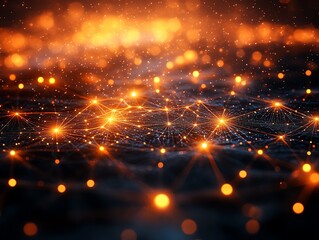 Poster - Neural network concept with glowing synapses, interconnected neural pathways, intricate patterns of light, hightech digital aesthetic, deep learning visualization