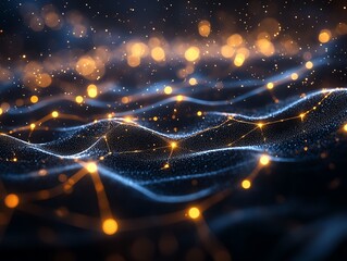 Aufkleber - Neural network concept with glowing synapses, interconnected neural pathways, intricate patterns of light, hightech digital aesthetic, deep learning visualization