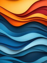 Poster - Dynamic layered waves in gradient tones symbolize global political changes with depth and fluidity Generative AI