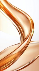 Poster - Abstract Amber Liquid Swirling on White Background