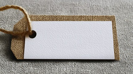Poster - Elegant white business card tied with a natural string emphasizing minimalist design approach