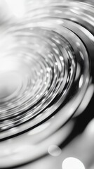 Poster - Abstract Grayscale Concentric Circles Vortex