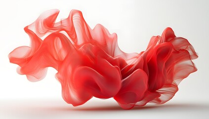 Poster - Red abstract fluid form on white background