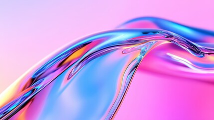 Poster - Abstract Iridescent Liquid Flowing Pink Purple Blue Gradient Background
