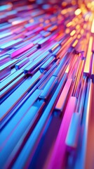 Poster - Abstract Metallic Blocks Background Vibrant Purple Pink Blue Geometric Composition