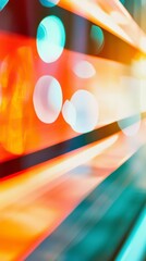 Poster - Abstract Orange and Teal Light Streaks with Bokeh