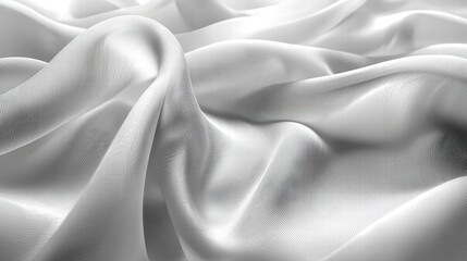 Poster - Soft white fabric draped elegantly showcasing a delicate texture ideal for fashion and decor