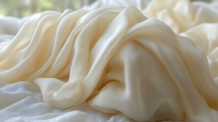 Poster - Cozy white blanket elegantly laid on a bed creating a warm and inviting atmosphere for relaxation