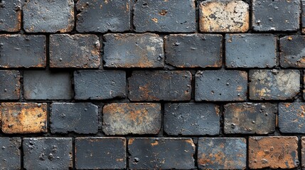 Poster - Aged brick wall displaying rust with unique textures and colors reflecting time's passage