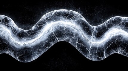 Poster - Dark ocean wave crashing against the shore with moonlight illuminating the water's surface