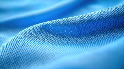 Poster - Richly colored blue fabric folded neatly to highlight its texture and vibrancy for fashion use