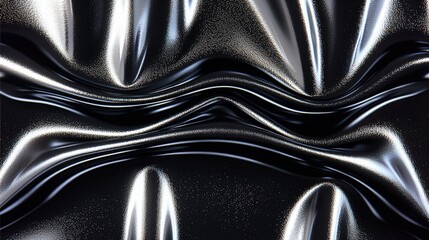 Poster - Luxurious shiny silver fabric draped elegantly to create a glamorous and modern aesthetic appeal