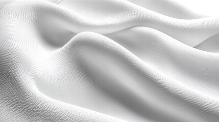 Poster - Pure white fabric spread out flat on a surface highlighting soft texture and versatile design options
