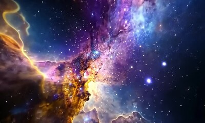 Wall Mural - A Cinematic Journey Through the Small Magellanic Clouds that Moves Through Beautiful Scenery