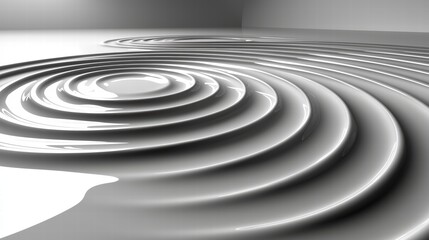 Poster - Abstract white swirl captured on a soft background evoking a sense of movement and fluidity