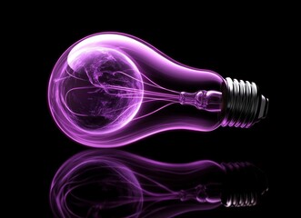 Poster - a double exposure photograph showing a light bulb shape filled with a radiant earth, with dynamic pu