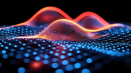 Fototapete - Ethereal wave of light flowing through darkness creating a stunning visual of energy and motion