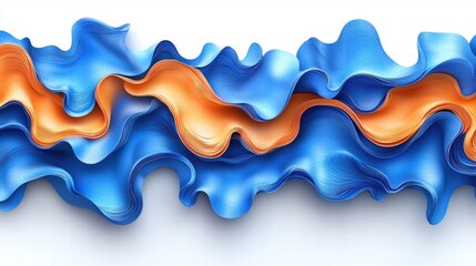 Poster - Mesmerizing wave of blue and orange hues flowing together to create a stunning abstract artwork