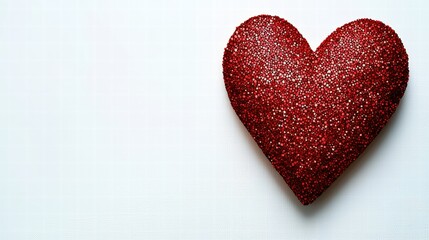 Poster - Vibrant red heart symbolizing love and affection against a simple background for creative use