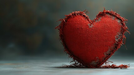 Poster - Fractured red heart image representing heartbreak and emotional pain in a reflective composition