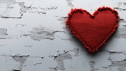Poster - Bold red heart object set against a subtle gray background highlighting simplicity and emotion