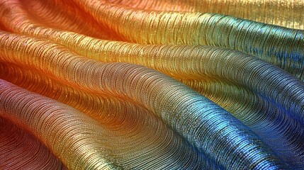 Poster - Vibrant and colorful fabric displayed in an artistic arrangement showcasing various textures and patterns