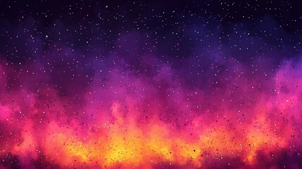 Poster - Colorful sky illuminated by stars twinkling brightly against a deep dark canvas of night