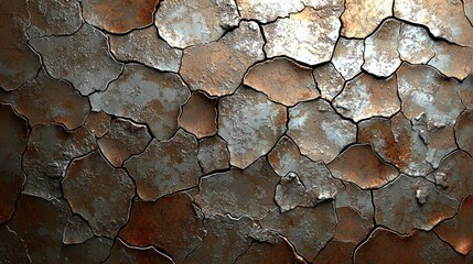 Poster - A cracked wall with rust creating a gritty and industrial aesthetic for urban environments